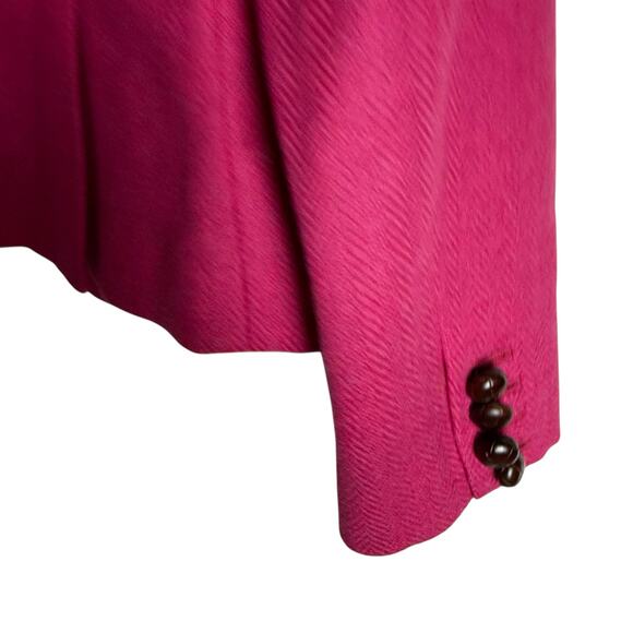 J.Crew Wool Black Jacket Blazer Robert Noble Scottish Cloth Hot Pink Sz 0 - Picture 9 of 10